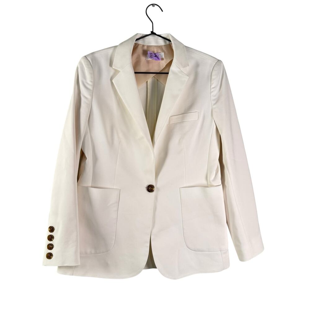ANINE BING Schoolboy Tailored Blazer Jacket Off White Cream Single Breasted XS